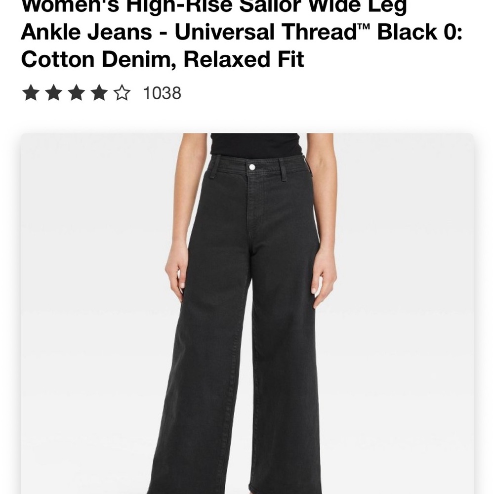 Universal Thread Black Flare Wide Leg Jeans